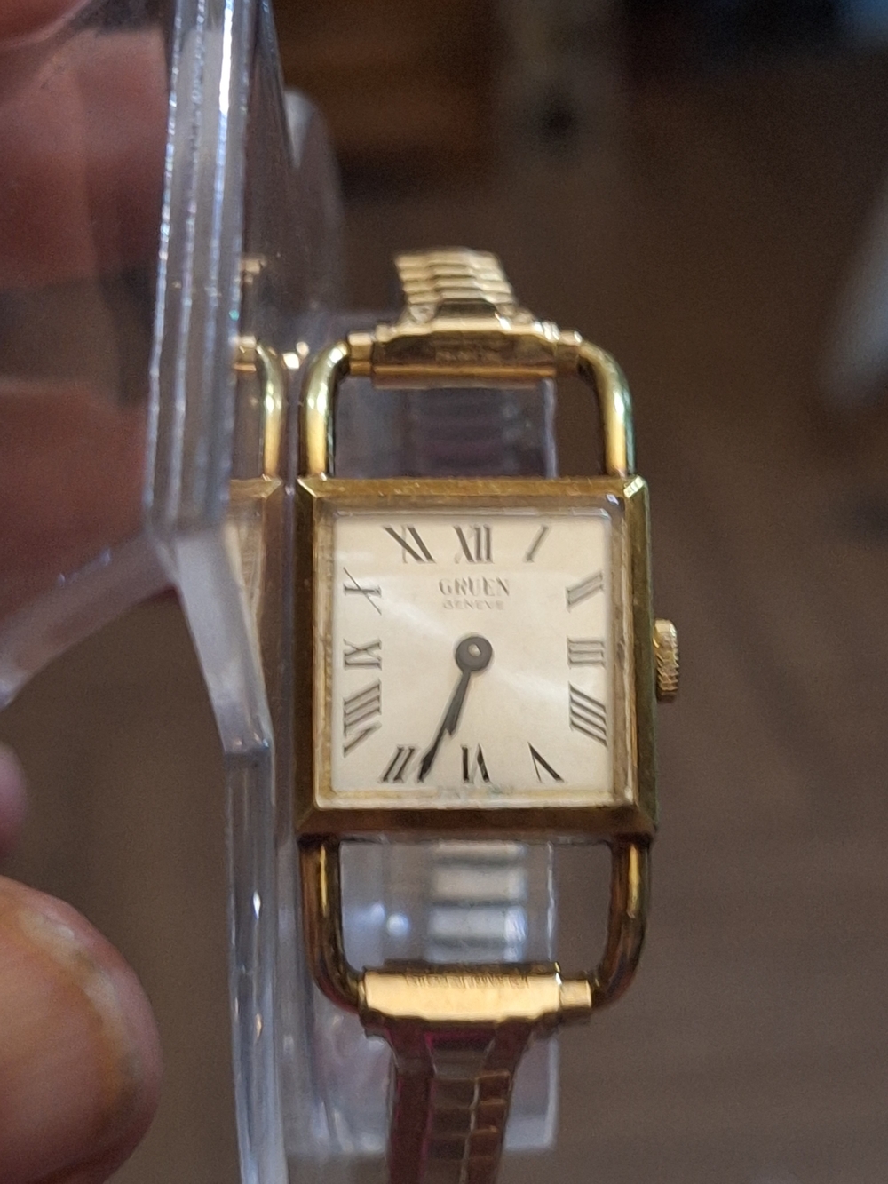 Vintage Gruen Geneve Mechanical Wind-Up Stirrup Watch - RUNNING
